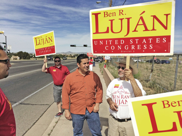 Image: Ben Ray Lujan campaigns for Congress in June 2014