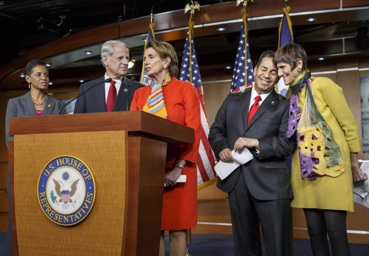 Image: Nancy Pelosi announces Rep. Ben Ray Lujan as head of the Democratic Congressional Campaign Committee