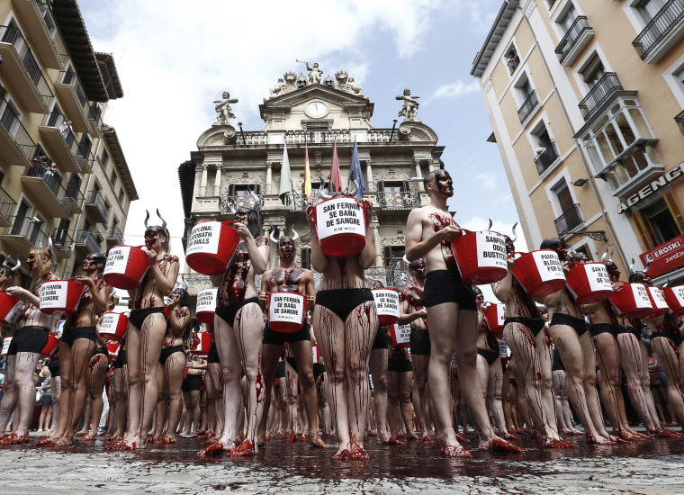 Image: Protest against animal cruelty in Pamplona