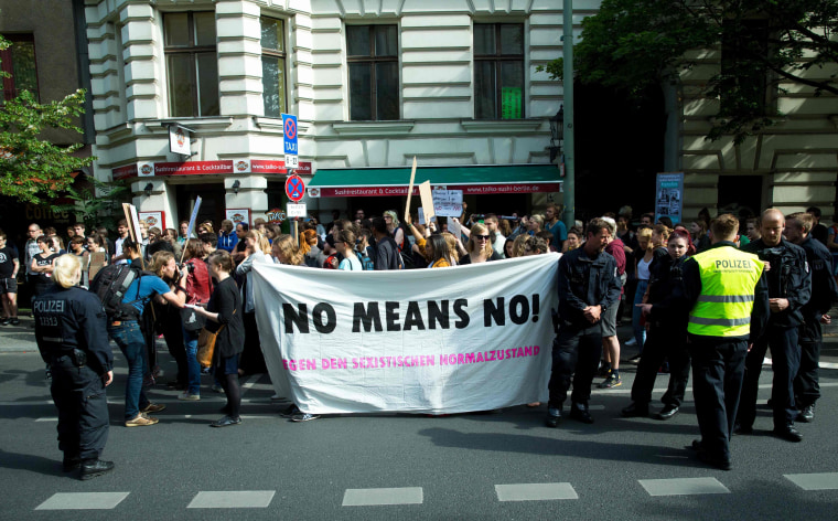 Image: Campaigners called for a change in Germany's laws on sexual violence.