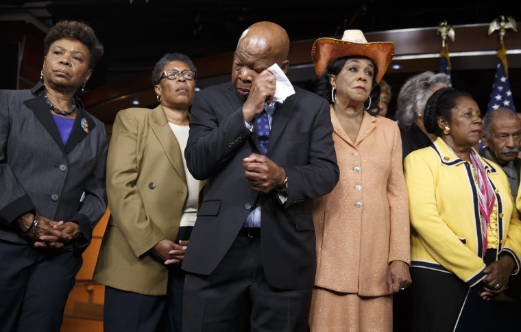 Image: Barbara Lee, Marcia L. Fudge, John Lewis, Frederica Wilson, Sheila Jackson Lee