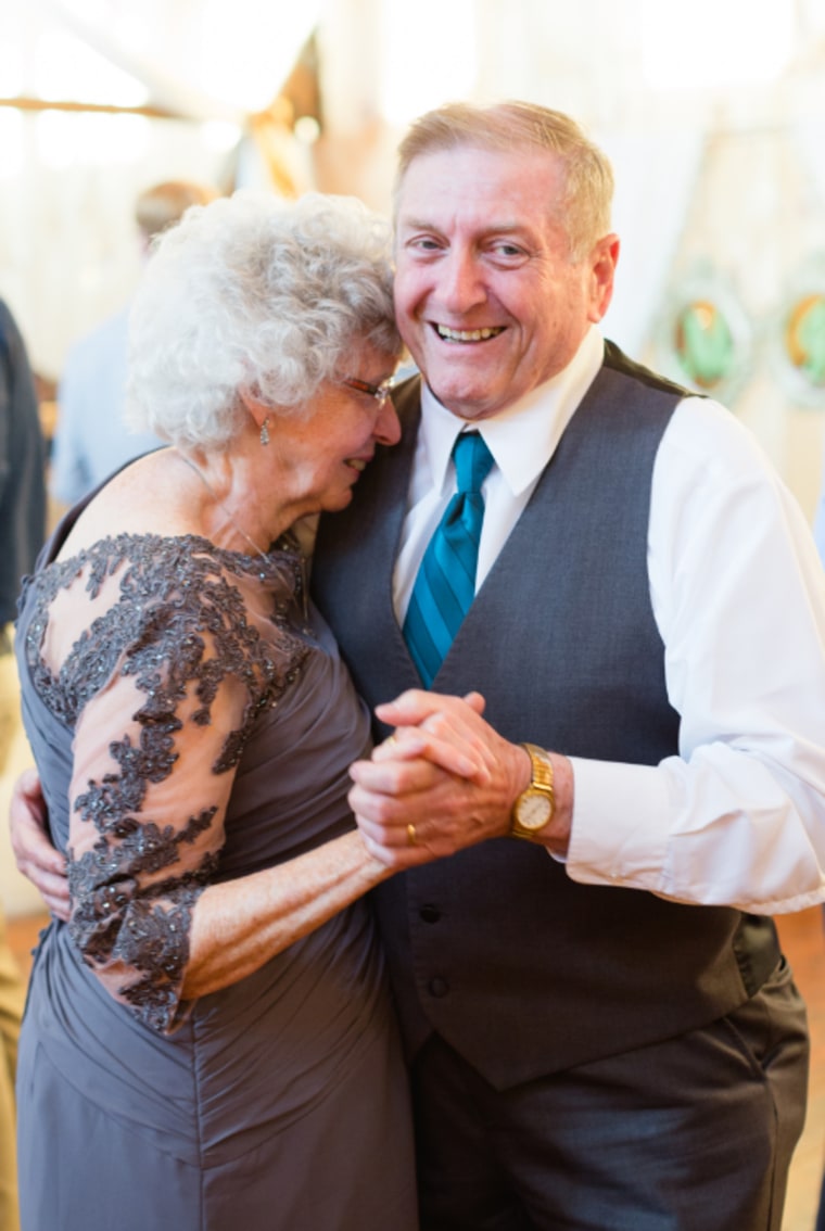 These adorable grandmothers are flower girls at wedding