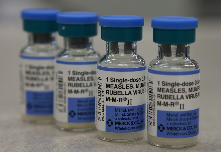 Image: Vials of measles, mumps and rubella vaccine