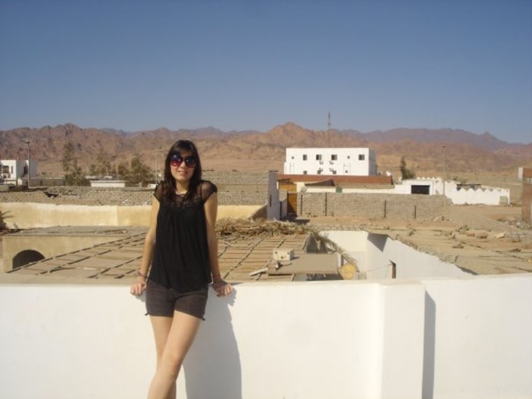 Cecile Vannier, 17, poses for a photo while on a school trip in Egypt in 2009.