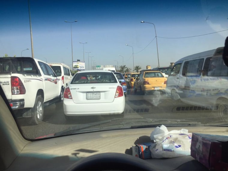 Image: Traffic was at a standstill in Baghdad