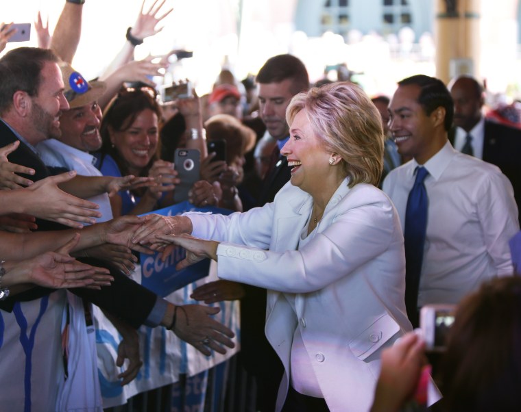 Image: Democratic U.S. presidential hopeful Hillary Clinton Hosts Latinos For Hillary Event In San Antonio