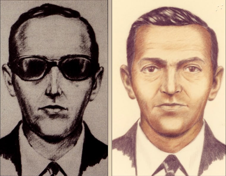 Image: Artist sketches released by the FBI of a man calling himself D.B. Cooper
