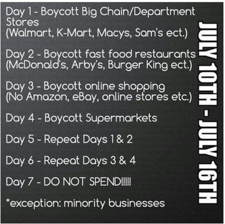 Call to action from "Day of Absence Pt. 1" Facebook Event