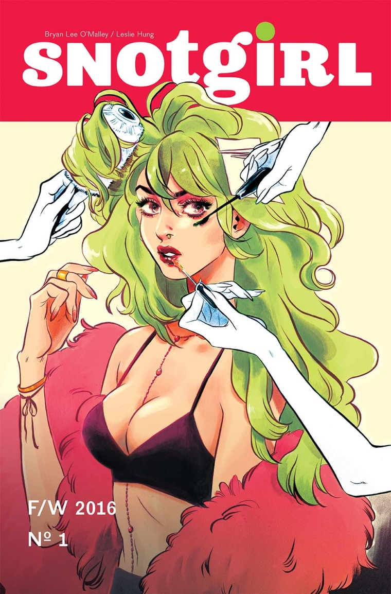 The cover for the first issue of "Snotgirl" by Bryan Lee O'Malley and Leslie Hung