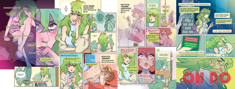 The first four pages of "Snot Girl"