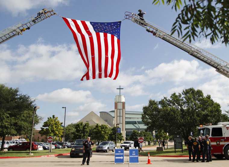Image: Funeral Held For Dallas Police Department Senior Corporal Ahrens Killed During Shooting Of Police Officers