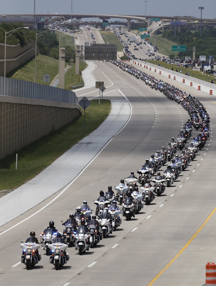 Image: Funeral Held For Dallas Police Department Senior Corporal Ahrens Killed During Shooting Of Police Officers
