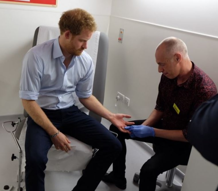 Image: Prince Harry is tested for HIV in a London hospital.