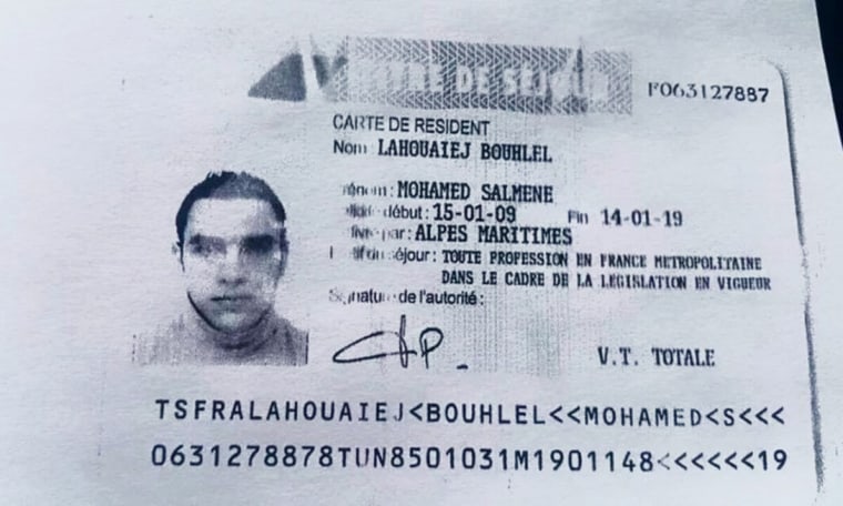 Image: Suspected Nice truck driver Lahouaiej Bouhlel's French resident card