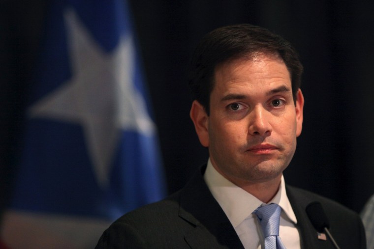 Florida Senator Marco Rubio campaigning in Toa Baja, Puerto Rico.