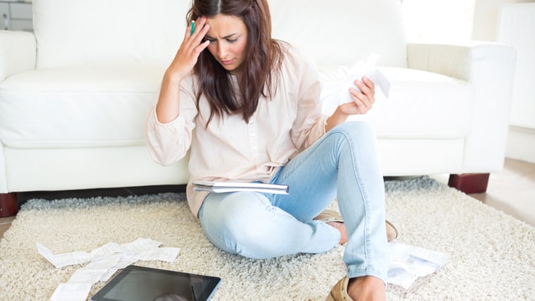 woman paying bills