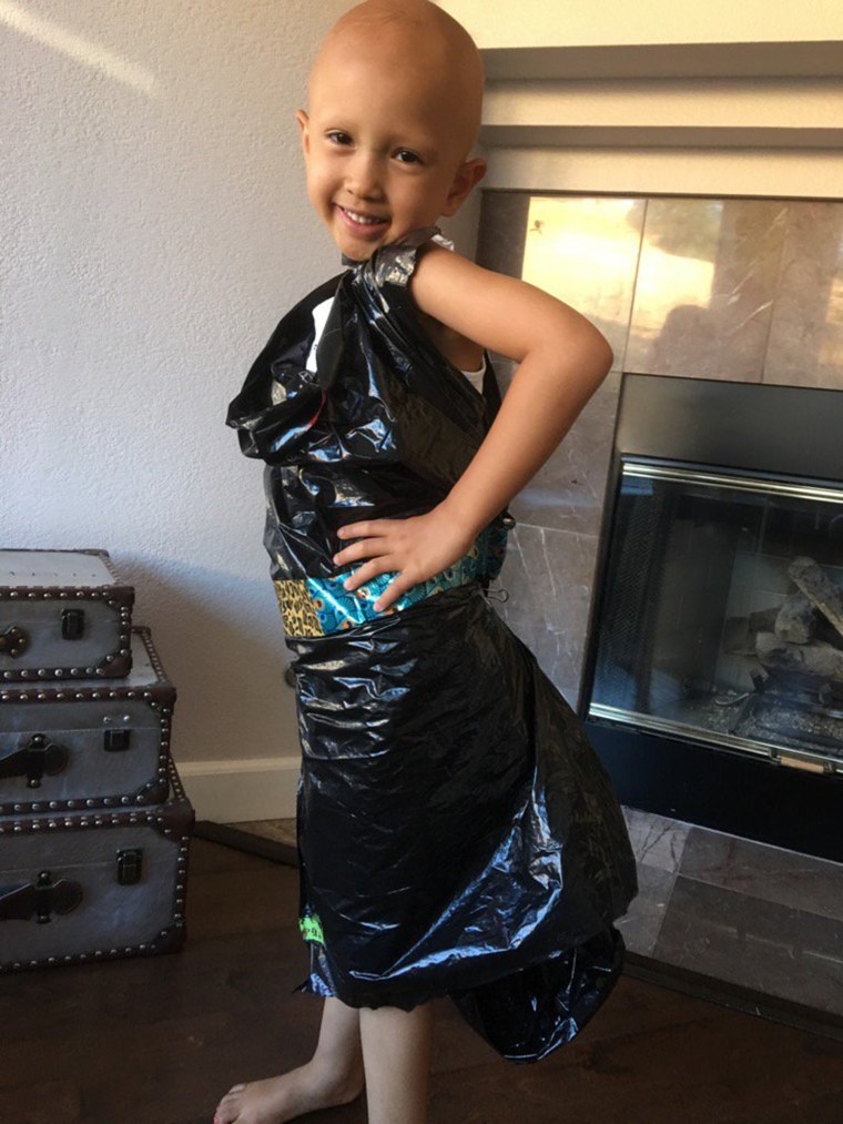 a 4-year-old fashion designer who creates dresses out of garbage bags
