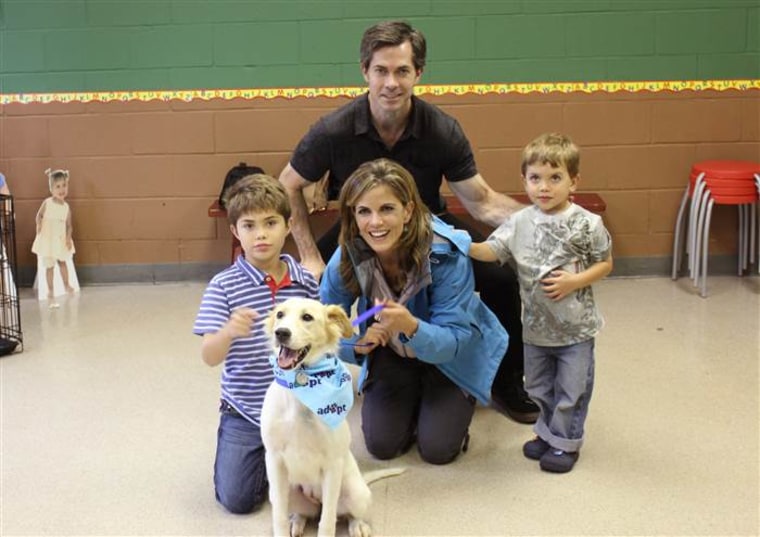 Natalie Morales' family with their dog Zara