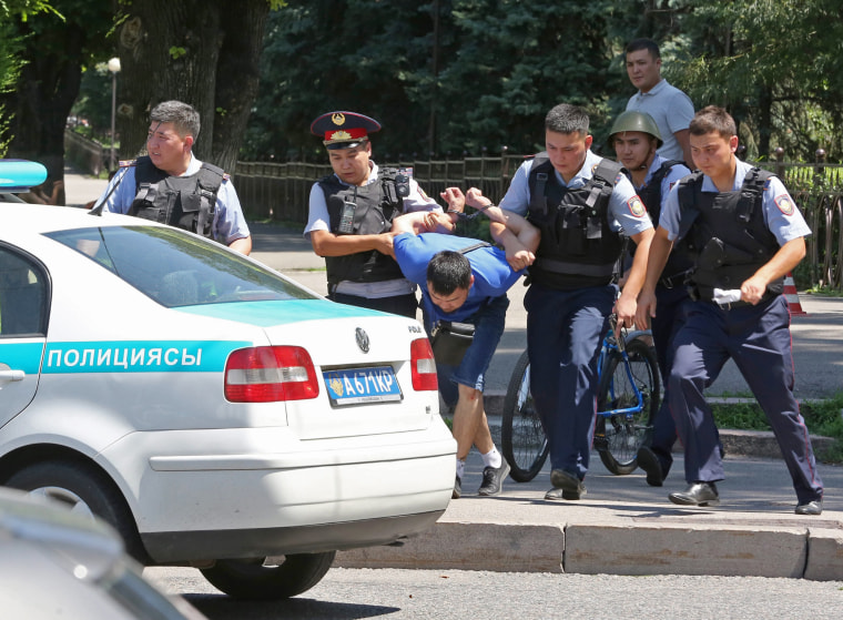 Image: Attack on police station in Almaty