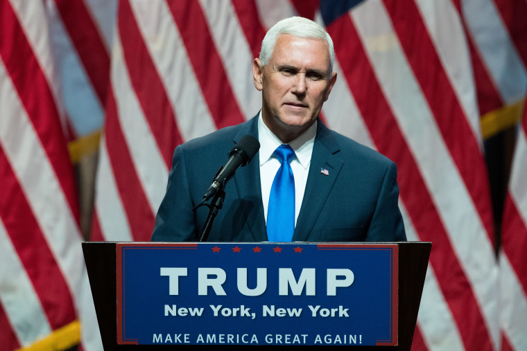 Donald Trump's newly selected vice presidential running mate Mike Pence, governor of Indiana, speaks during an event in NYC.