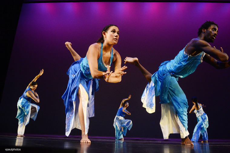 Dancers perform as part of the Ananya Dance Theatre