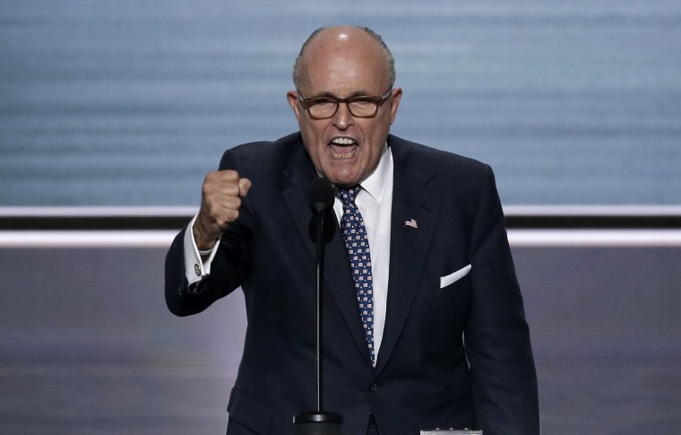 Image: Former New York City Mayor Rudy Giuliani speaks at the Republican National Convention in Cleveland