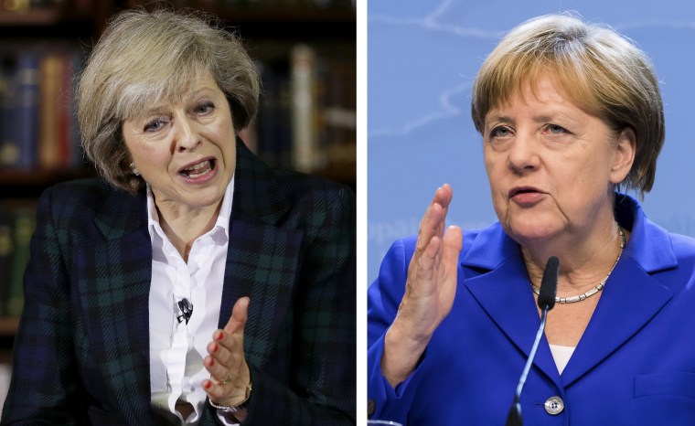 Image: Theresa May and Angela Merkel