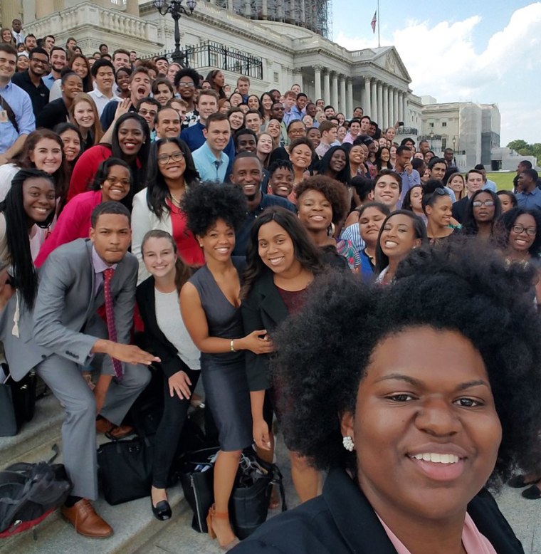 Audra Jackson snapped this selfie with other Democratic House interns on the steps of the Capitol.