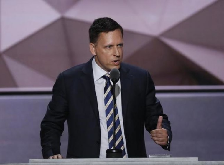 Paypal co-founder Peter Thiel speaks at the Republican National Convention in Cleveland