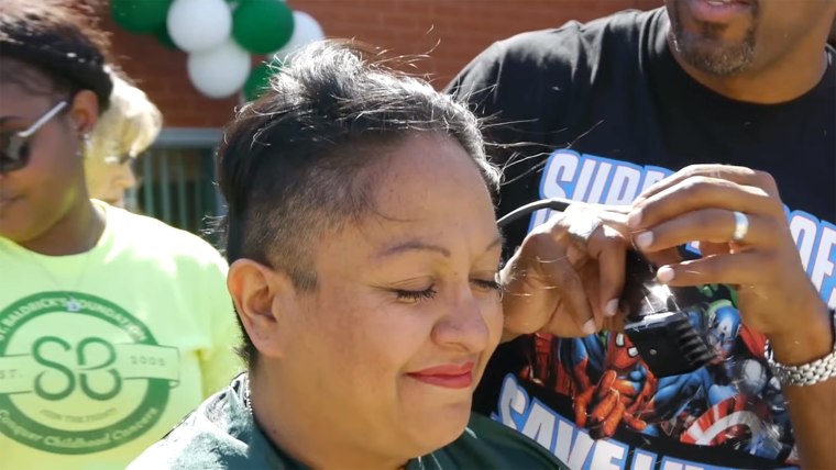 They call us the crazy head-shaving people, because we're crazy enough to think that this head-shaving thing can find cures for kids with cancer.