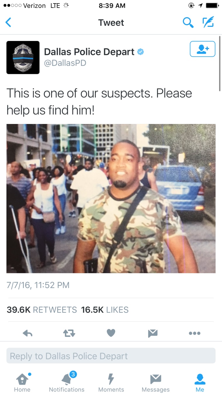A photo of Mark Hughes was wrongfully tweeted by the Dallas Police Department following the Dallas Officer killings.