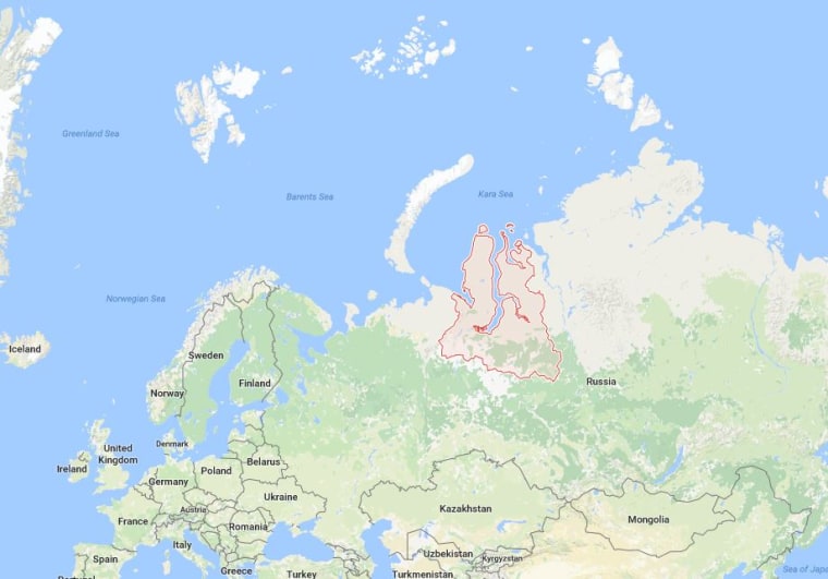 Image: Map showing Russia's Yamalo-Nenets autonomous district