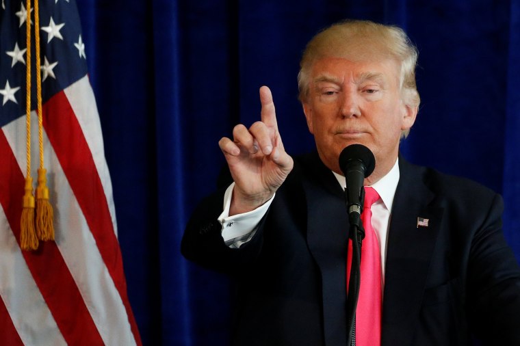 Image: Republican presidential nominee Donald Trump speaks at a campaign event at Trump Doral golf course in Miami