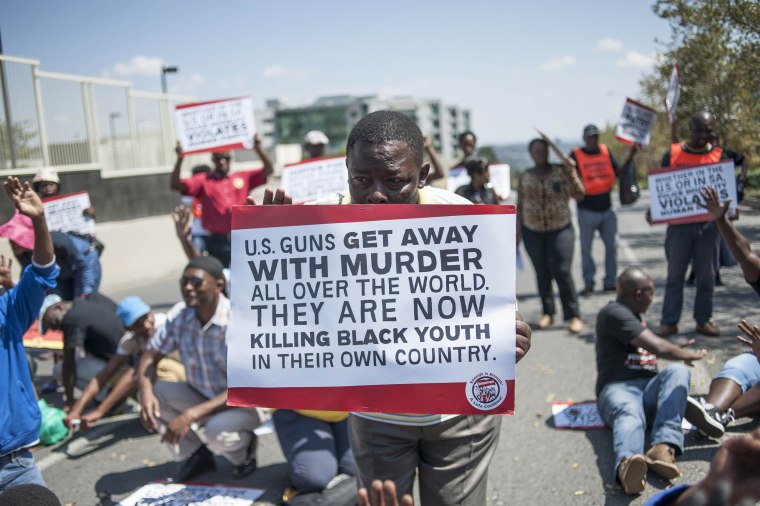 US Police's violence protested in South Africa