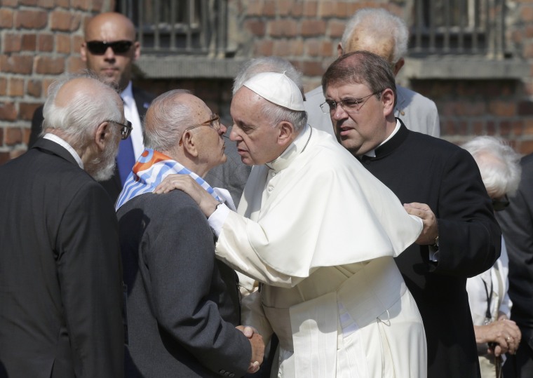 Image: Pope Francis visits former Nazi German concentration and extermination camp Auschwitz-Birkenau in Oswiecim
