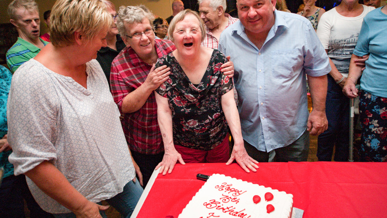 Woman believed to be oldest female with Down celebrates 75th birthday