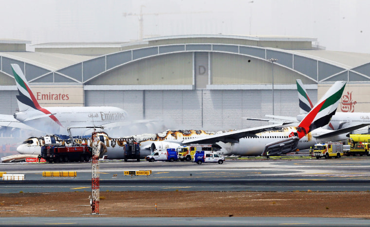 Image: Plane crash landed in Dubai airport