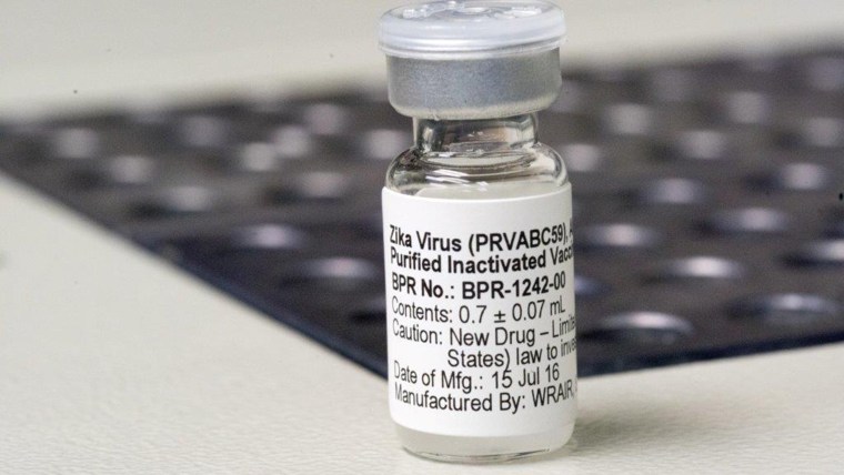 A vial of Zika virus vaccine.