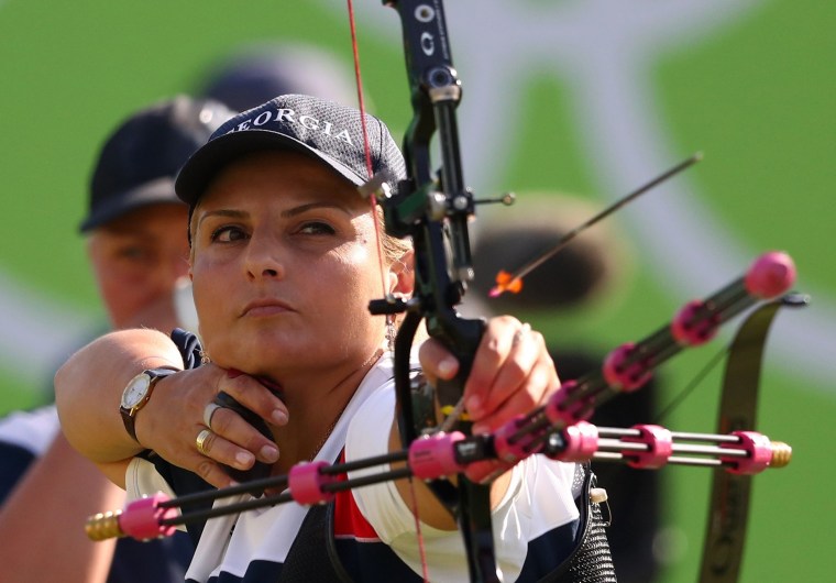 Image: 2016 Rio Olympics - Archery - Preliminary - Women's Team 1/8 Eliminations