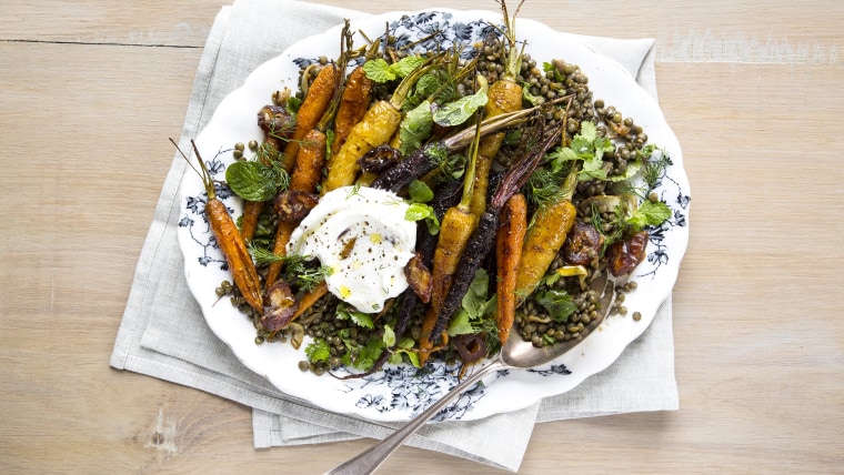 Spice-Roasted Carrots with Lentils