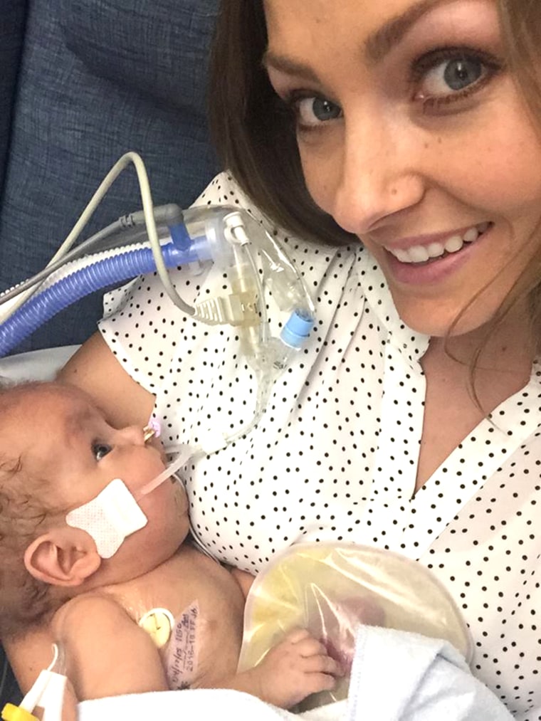 Demi Frandsen with Leo. Demi donated breast milk to honor her son.