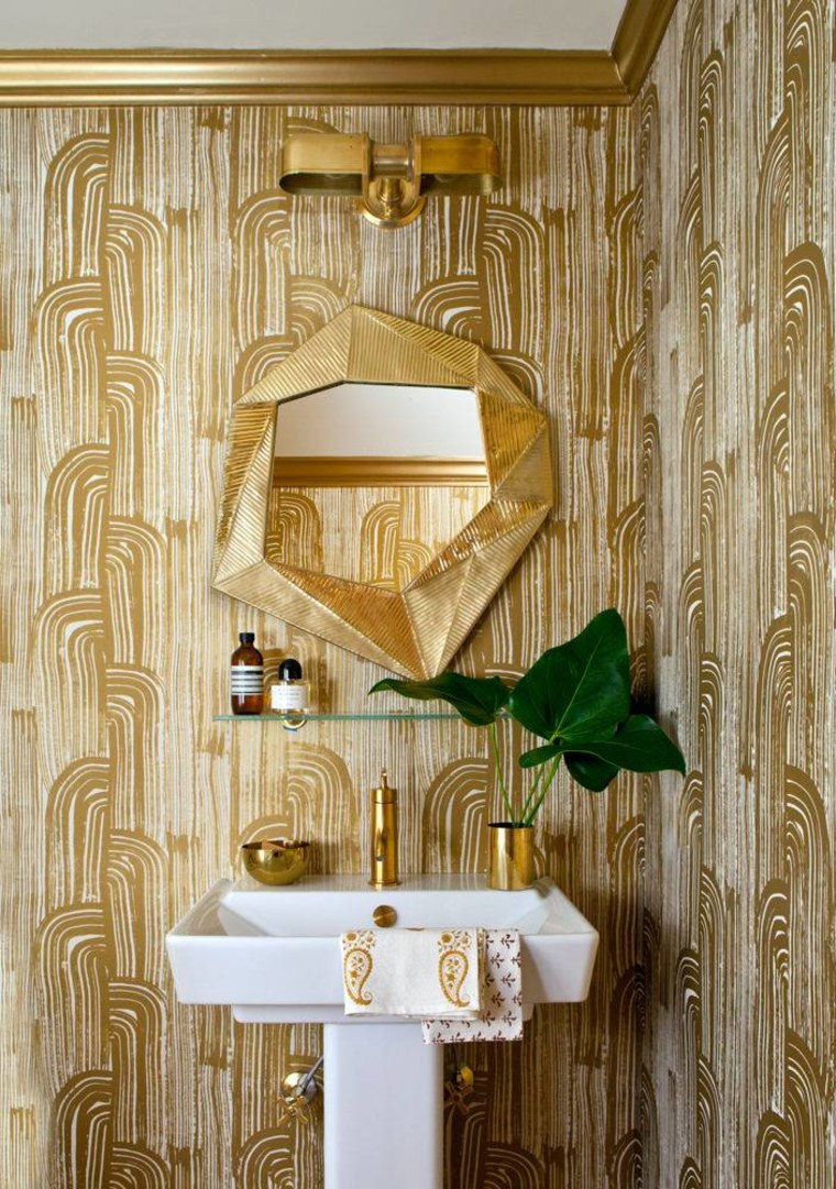 Leos love all things gold, like this ornate bathroom.