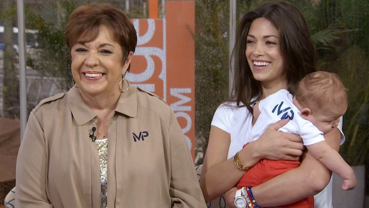 Michael Phelps's mother, Debbie Phelps, his fiancee Nicole Johnson and their son Boomer.