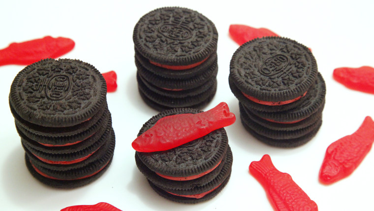 Swedish Fish Oreos taste test