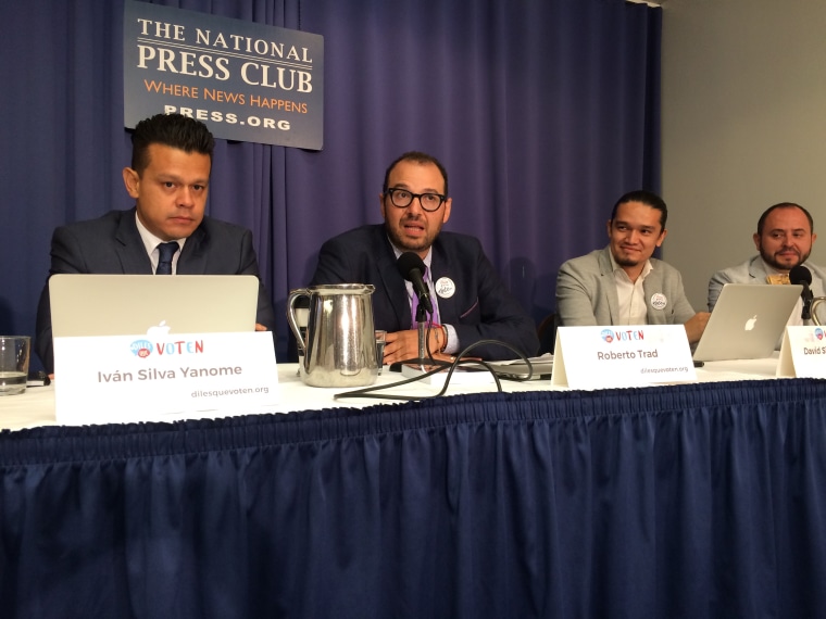 Panel speaks at the National Press Club about voter registration campaigns.