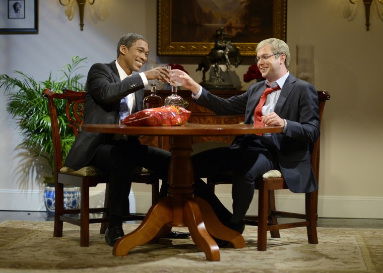 Image: Jay Pharoah as President Obama and Taran Killam as Senator Mitch McConnell