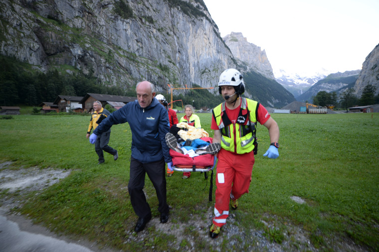 Image: Coleman Sperando was finally brought down from the cliff at first light on Monday.