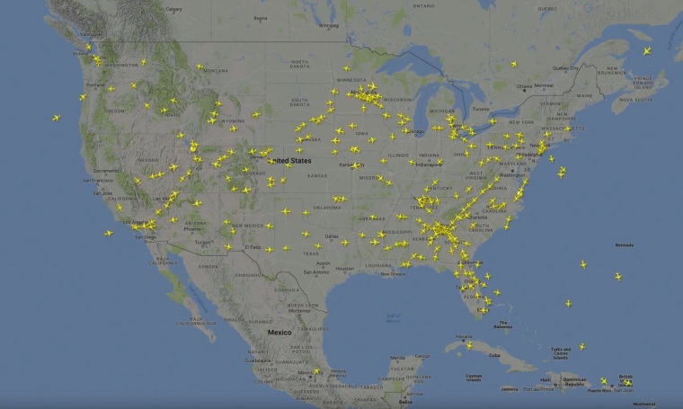 Graphic representation of Delta Airlines flight routes.