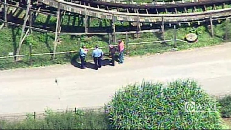 Chopper 11 over scene at Idlewild Park after child falls off roller coaster in Ligonier, Pennsylvania.