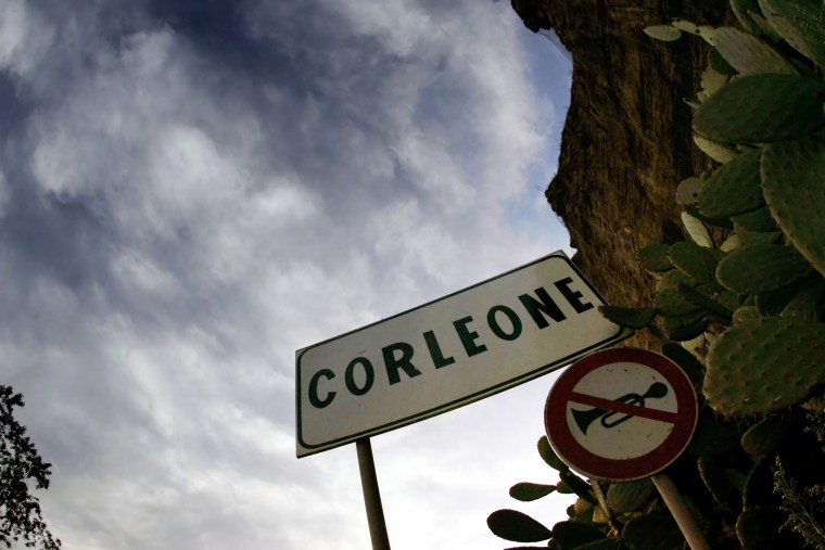 Image: Street sign of Corleone, Sicily